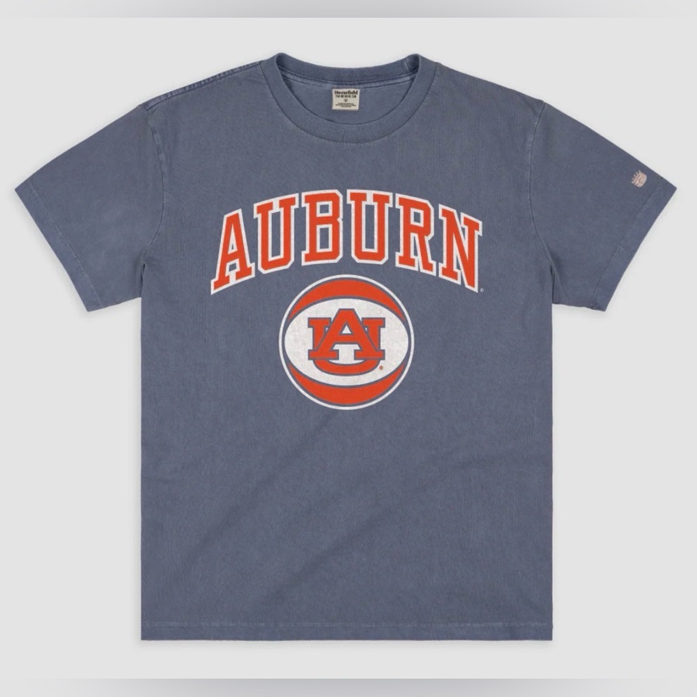 Auburn Tigers Basketball 1980s Warmup Wordmark Heavyweight Tee New